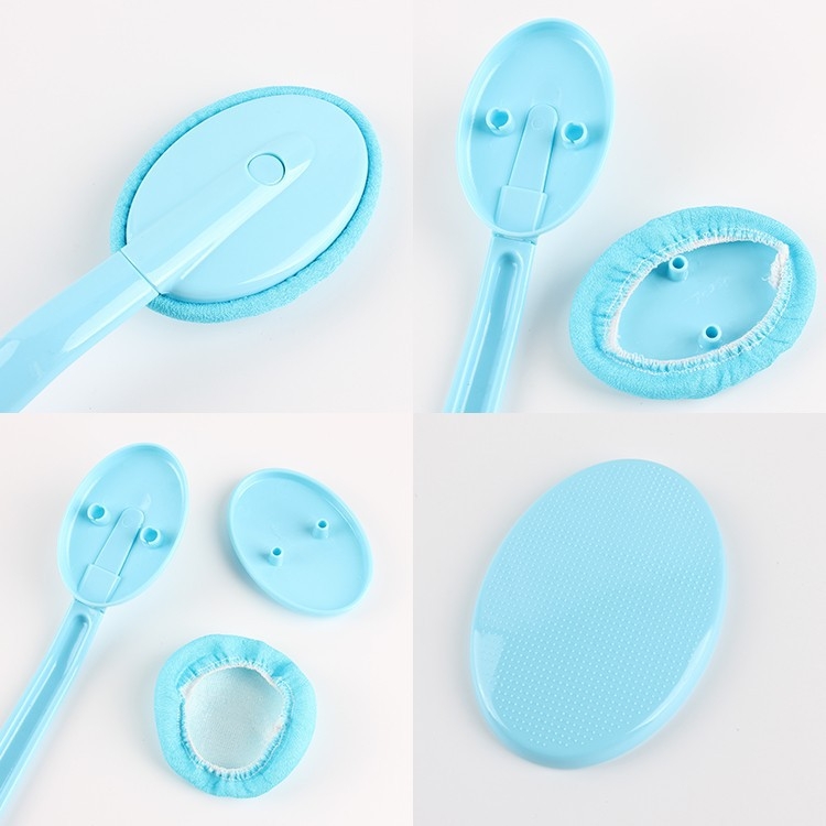 Четка за вана не иска помощ, четка за гръб, кърпа за баня, артефакт за баня с дълга дръжка, четка за вана за разтриване на гръб, едностранно подвижна