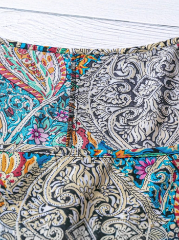 Европейски и американски трансграничен Amazon Дамски топ с къс ръкав и щампи в западен стил с щампа, широки рамене и европейски и американски стил за пътуване до работа