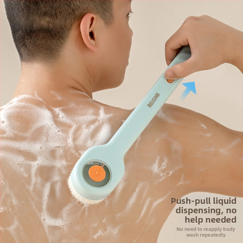 [Jauns produkts] Nospiediet vannas suku, lai berzētu mīksto matu garo rokturi, lai berzētu aizmuguri, lai berzētu dubļus, lai mazgātu ķermeņa vannas suku