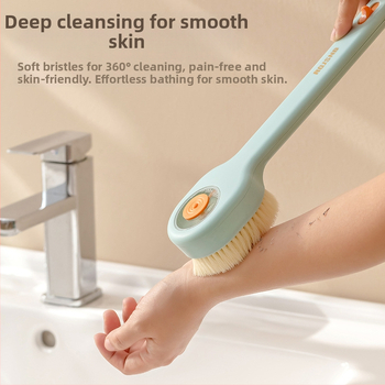 [Jauns produkts] Nospiediet vannas suku, lai berzētu mīksto matu garo rokturi, lai berzētu aizmuguri, lai berzētu dubļus, lai mazgātu ķermeņa vannas suku