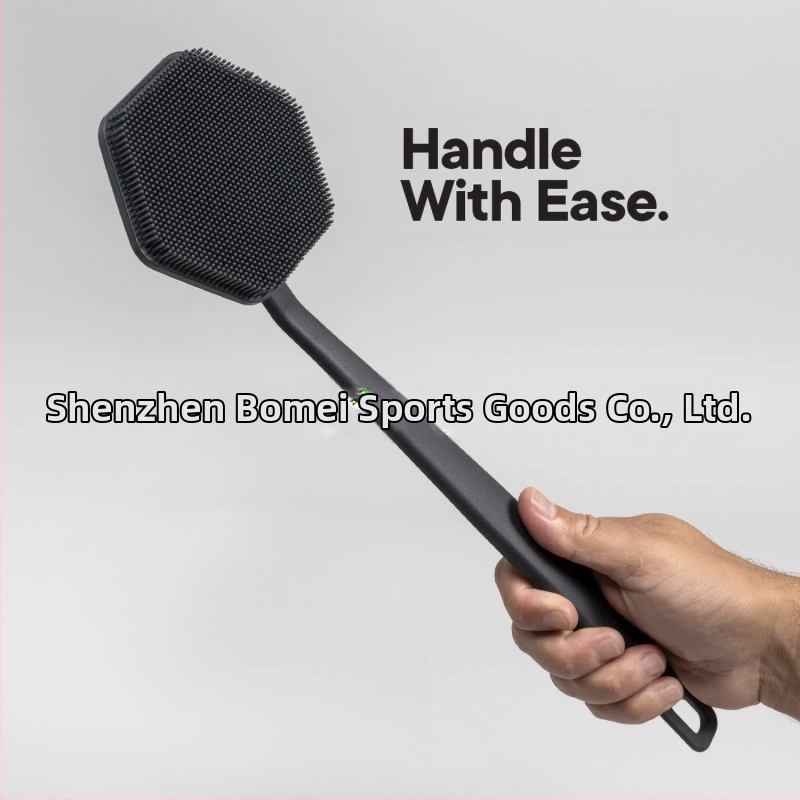 „Amazon“ naujas silikoninis ilgos rankenos vonios šepetys vyrams, silikoninis nugaros valymo šepetys vonios šepečiui, nugaros trynimo šepetys