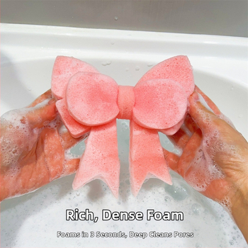 Розова топка за вана с панделка, разтриваща се, пяна за вана, мека сладка топка за вана с форма на сърце за момиче