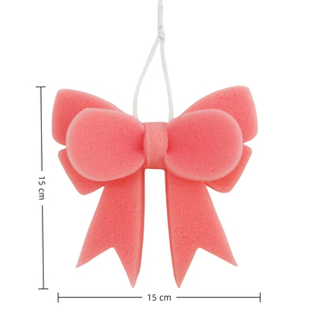 Розова топка за вана с панделка, разтриваща се, пяна за вана, мека сладка топка за вана с форма на сърце за момиче