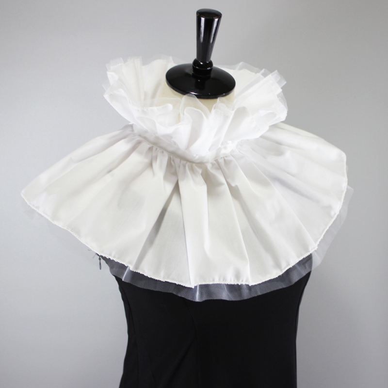 Vasaros „Dabeng“ klouno tinklelio gulbės apykaklė, apykaklė su guma, retro perdėtas netikras apykaklės pasirodymas „Amazon Cross-Border“