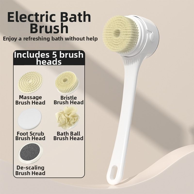Трансгранична електрическа четка за вана, въртяща се многофункционална четка за вана, водоустойчива четка за вана за мързеливи хора, инструмент за търкане на гърба и артефакти