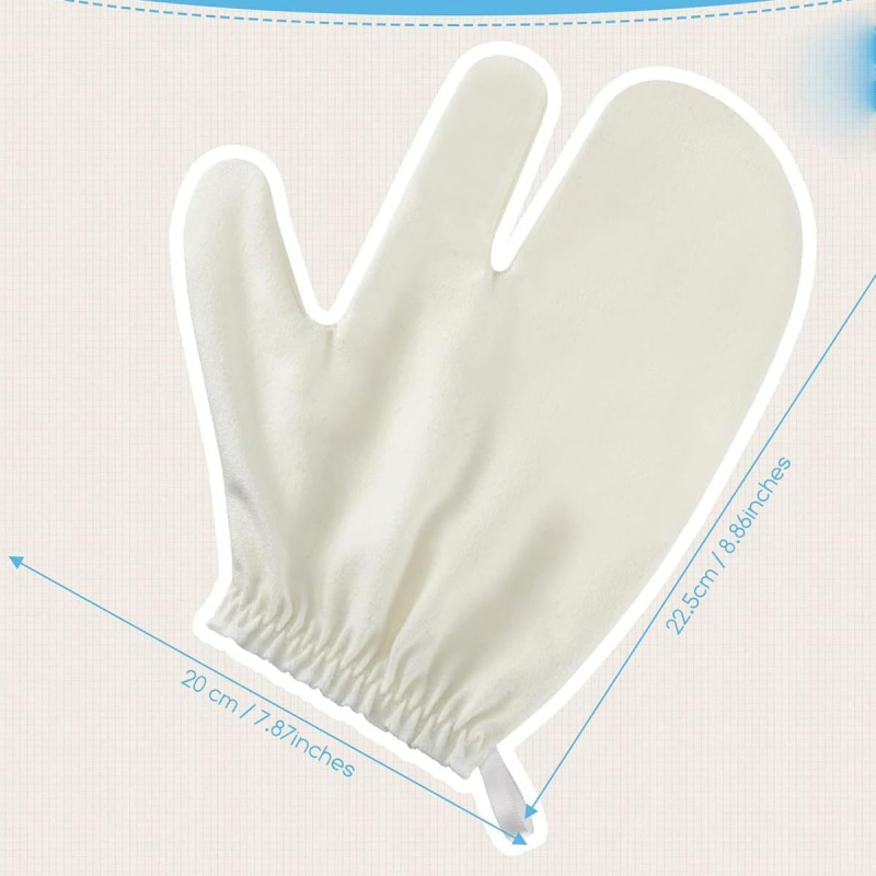 1/2 Ръкавици за масаж от сурова коприна 100 копринени ексфолиращи ръкавици за вана с два пръста, четка WT01