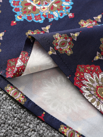 Лято 2025, нов стил, готин и дишащ топ с 3/4 ръкав и щампа, със стилен и професионален вид за пътуване до работа