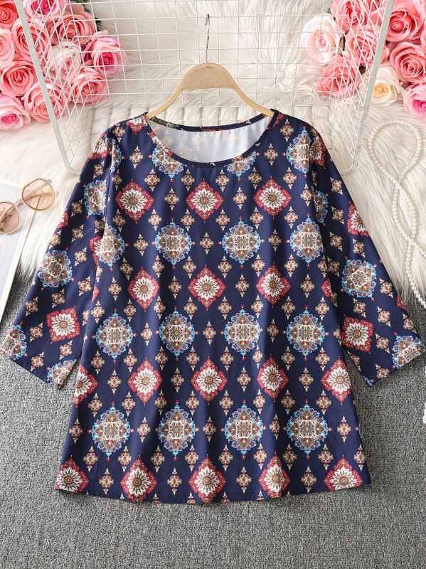 2025 m. vasaros naujo stiliaus stilinga ir kvėpuojanti palaidinė su 3/4 rankovėmis, pasižyminti stilingu ir profesionaliu įvaizdžiu kelionėms į darbą ir atgal.