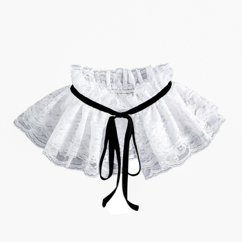 Γαλλικό ρετρό δαντελένιο σάλι με διπλό κορδόνι και διακοσμητικό γιακά Noble Princess Collar, γυναικείο ψεύτικο γιακά με αυτί