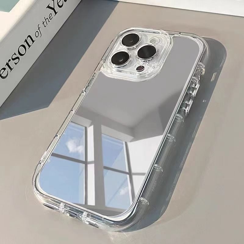 Spoguļveida vienkāršs Apple 16/15/14/13/12 telefona maciņš iPhone XR pilna pārklājuma pretnodiluma aizsargs 8Plus Trendy 17"