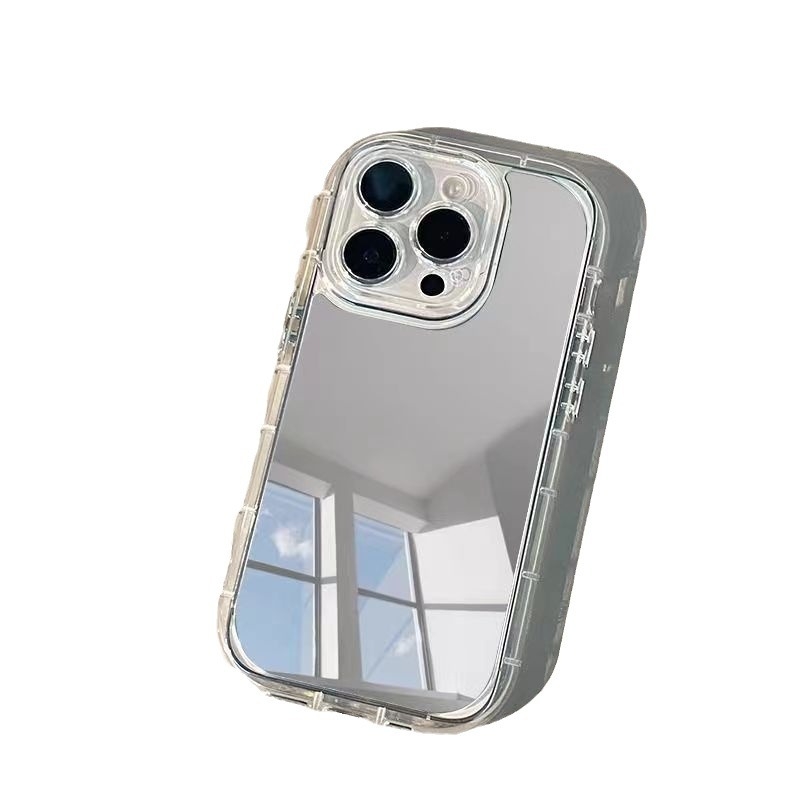 Zrkadlový jednoduchý kryt na telefón Apple 16/15/14/13/12, plný kryt, ochrana proti pádu, moderný kryt pre iPhone X, XR, 8Plus a 17"