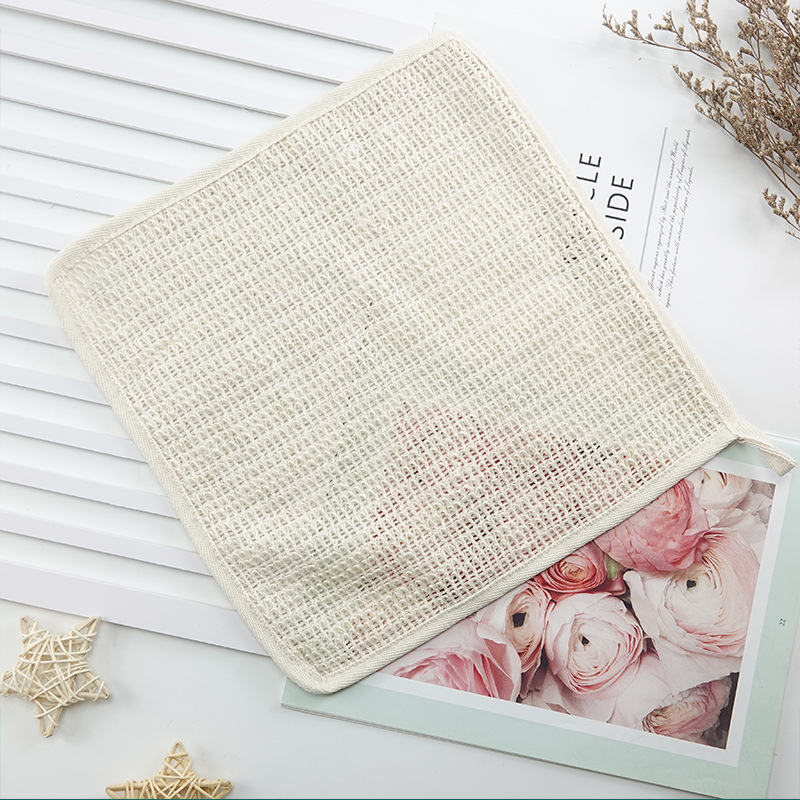 Персонализирана памучна кърпа с мехурчета от рами, ексфолираща за лице, универсална малка квадратна кърпа за баня