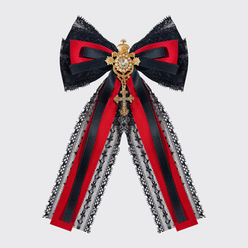 Άμεσες Πωλήσεις Εργοστασίου Ευρωπαϊκά και Αμερικανικά Ρετρό Στρας Λολίτα Σταυρός Κόκκινος Διακοσμητικός Φιόγκος Καρφίτσα Παπιγιόν Γυναικεία Κοσμήματα