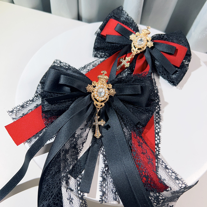 Tiesioginiai gamykliniai pardavimai, europietiški ir amerikietiški retro stiliaus cirkonio „Lolita Cross“ raudoni dekoratyviniai peteliškės sagės, peteliškės formos moteriški papuošalai