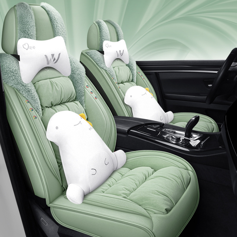 Specialus „Haoying“ automobilio sėdynės užvalkalas, žieminė sėdynės pagalvėlė, viskas įskaičiuota, visiškai apsupta pliušinė sėdynės pagalvėlė, speciali 2023 m., naujas stilius