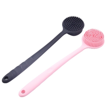 Персонализирана силиконова четка за вана с дълга дръжка, двустранно удебелена силиконова четка за вана, четка за вана, масажна четка, четка за гръб, четка за вана за гръб