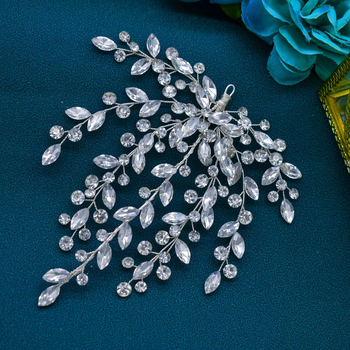 Ārējās tirdzniecības līgavas galvassega rhinestone formas matu gabals kāzu kleita matu aksesuāri roku darbs kāzu izrādes aksesuāri DZ112