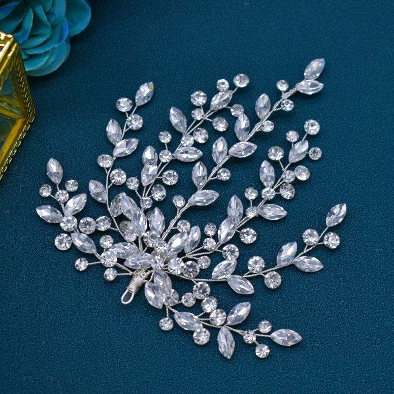 Ārējās tirdzniecības līgavas galvassega rhinestone formas matu gabals kāzu kleita matu aksesuāri roku darbs kāzu izrādes aksesuāri DZ112