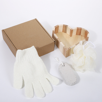 Комплект от 3 малки кофи за баня, подаръчен костюм за Деня на майката, ръкавици за баня за Свети Валентин, принадлежности за баня на едро