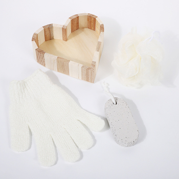 Комплект от 3 малки кофи за баня, подаръчен костюм за Деня на майката, ръкавици за баня за Свети Валентин, принадлежности за баня на едро