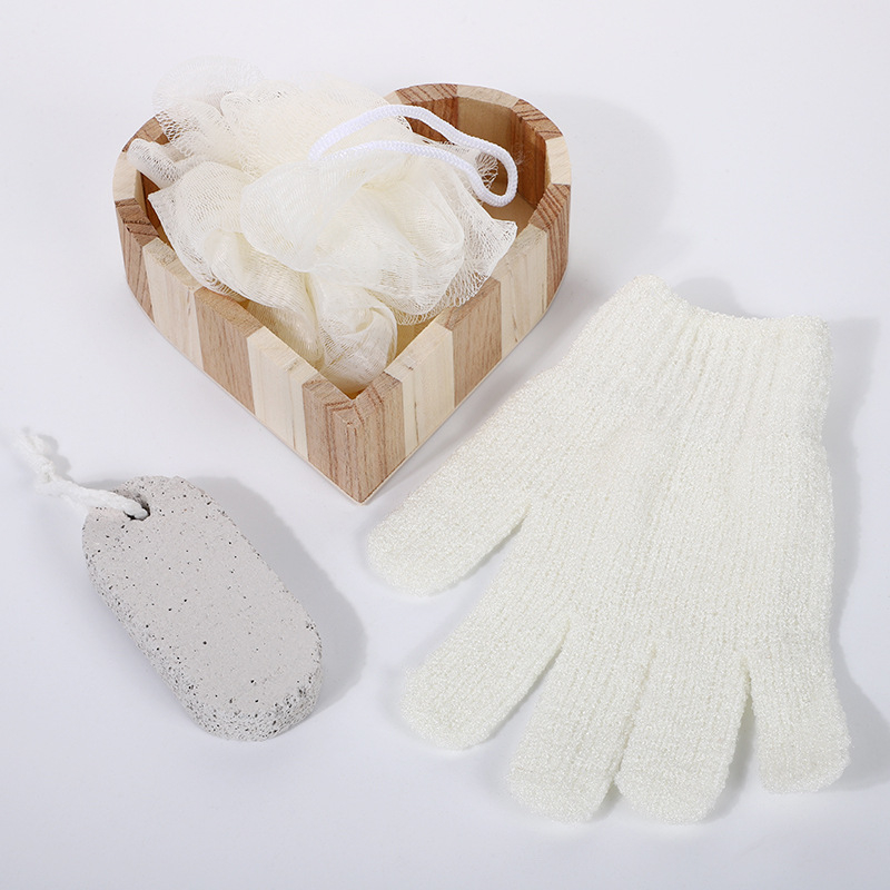 Комплект от 3 малки кофи за баня, подаръчен костюм за Деня на майката, ръкавици за баня за Свети Валентин, принадлежности за баня на едро