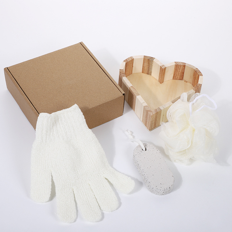 Комплект от 3 малки кофи за баня, подаръчен костюм за Деня на майката, ръкавици за баня за Свети Валентин, принадлежности за баня на едро