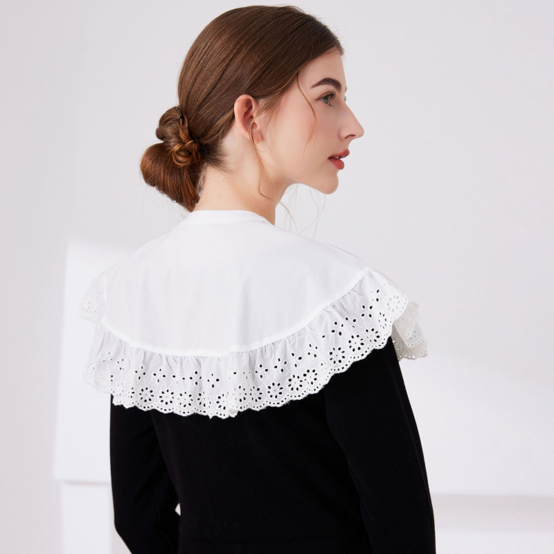 Europietiškas retro medvilninis nėrinių skara universalus netikras apykaklės vienuolės apsiaustas riteris kostiumo aksesuarai šaudymo rekvizitai