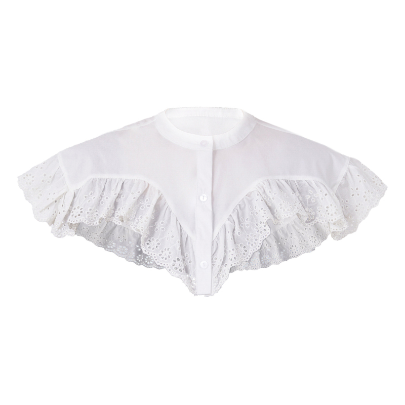 Europietiškas retro medvilninis nėrinių skara universalus netikras apykaklės vienuolės apsiaustas riteris kostiumo aksesuarai šaudymo rekvizitai