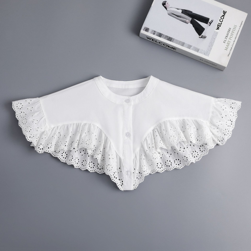 Europietiškas retro medvilninis nėrinių skara universalus netikras apykaklės vienuolės apsiaustas riteris kostiumo aksesuarai šaudymo rekvizitai