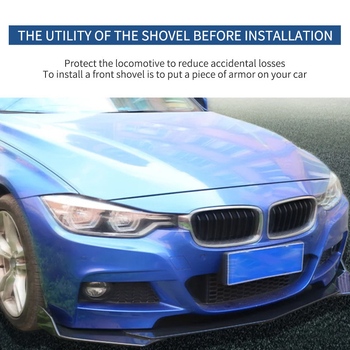 Automašīnas modifikācijas detaļas universāls priekšējās lāpstas regulējams piecu sekciju priekšējās lūpas apkārtējās atdalīšanas bampera komplekts