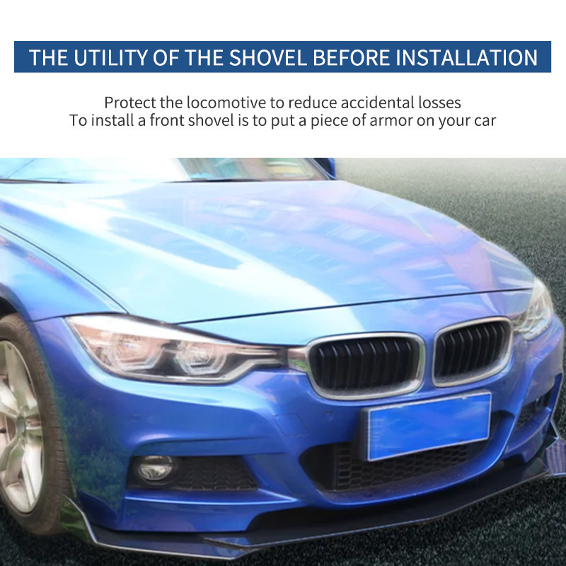 Automašīnas modifikācijas detaļas universāls priekšējās lāpstas regulējams piecu sekciju priekšējās lūpas apkārtējās atdalīšanas bampera komplekts