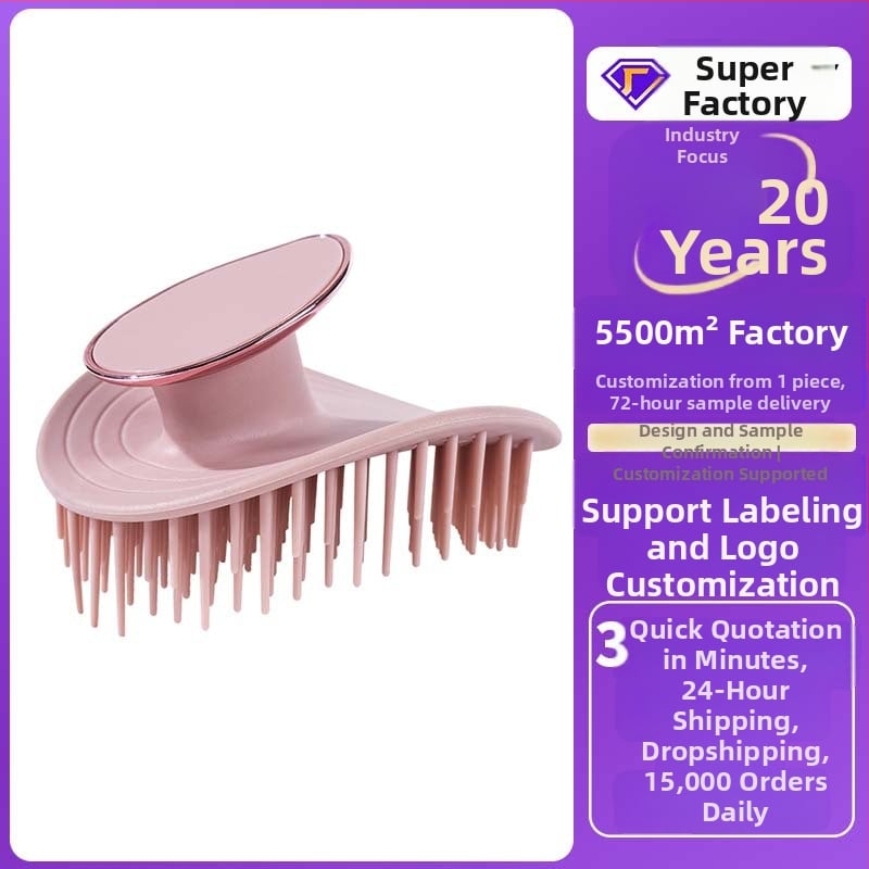 Sursă Producător Perie de șampon personalizată Logo simplu Elegant Pieptene de masaj manual Cap Șampon Pieptene Artefact de curățare