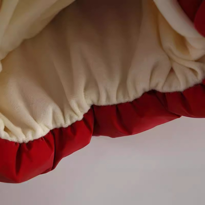 Dječja odjeća za djevojčice s pamučnom podstavom Dječja godišnja odjeća s flis podstavom, debela pamučna jakna s kapuljačom za bebe, crvena, vesela jakna s kapuljačom 4578