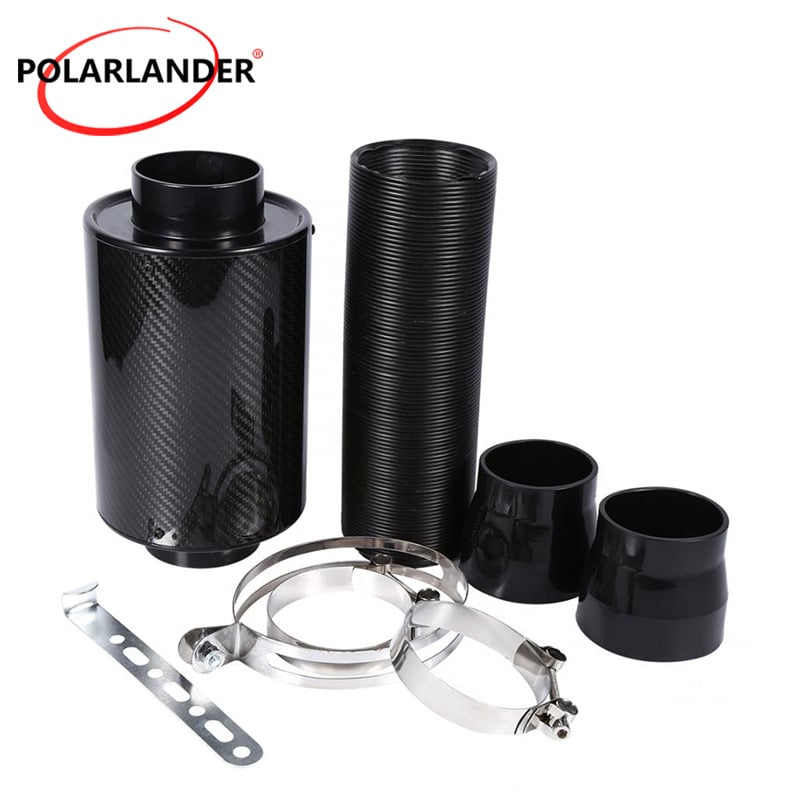 Kit furtun de admisie închis cu filtru de aer rece din fibră de carbon de 3 inci