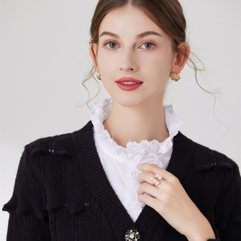 Nauja nėriniuota marškinių apykaklė, dekoratyvinė apykaklė, netikra apykaklė, moteriška universali priemiestinė apykaklė, per žema, artefaktas, tarpvalstybinė didmeninė prekyba