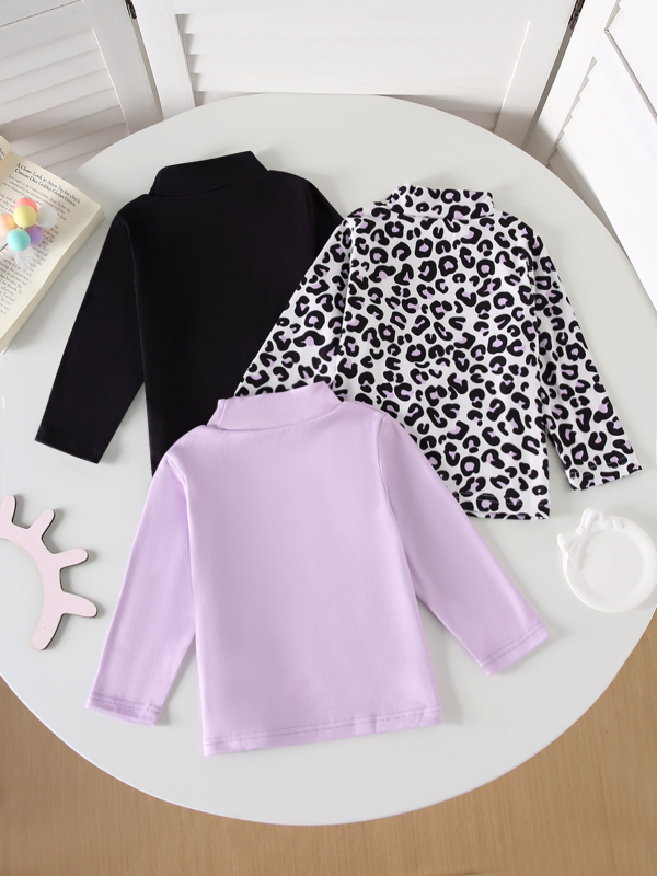 Jesenski i zimski set od tri dijela za djevojčice s crtanim zecom i leopard printom