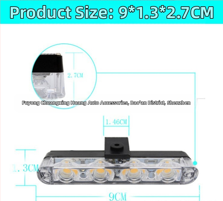 Автомобилна мигачка с ново кабелно дистанционно управление 12V с едно плъзгане, четири 16LED светлинни индикатори, средна светлина, мрежова светлина, тип стробоскоп.