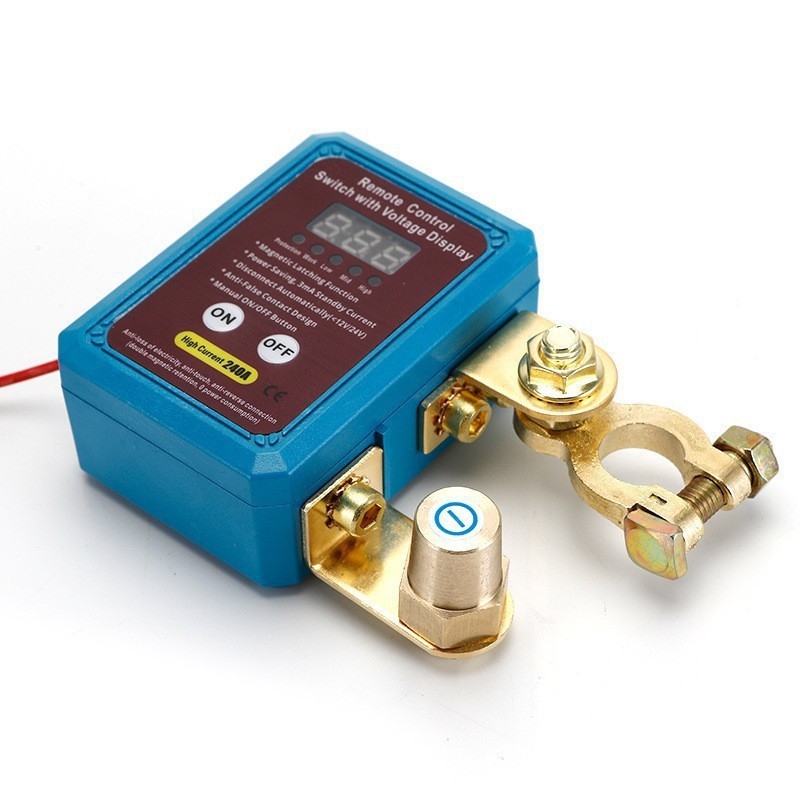 Automobilio akumuliatoriaus neigiamo poliaus išjungimo jungiklis su skaitmeniniu ekranu, išmanusis nuotolinio valdymo pultas, 12 V / 24 V išjungimo jungiklis su apsauga nuo įkrovos praradimo