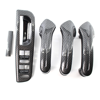 Подходящ за Volkswagen Jetta Golf MK4, лява предна превключвател, карбонов модел, 5-частична дръжка на вратата на автомобила