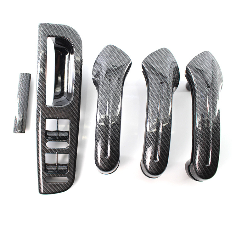 Подходящ за Volkswagen Jetta Golf MK4, лява предна превключвател, карбонов модел, 5-частична дръжка на вратата на автомобила