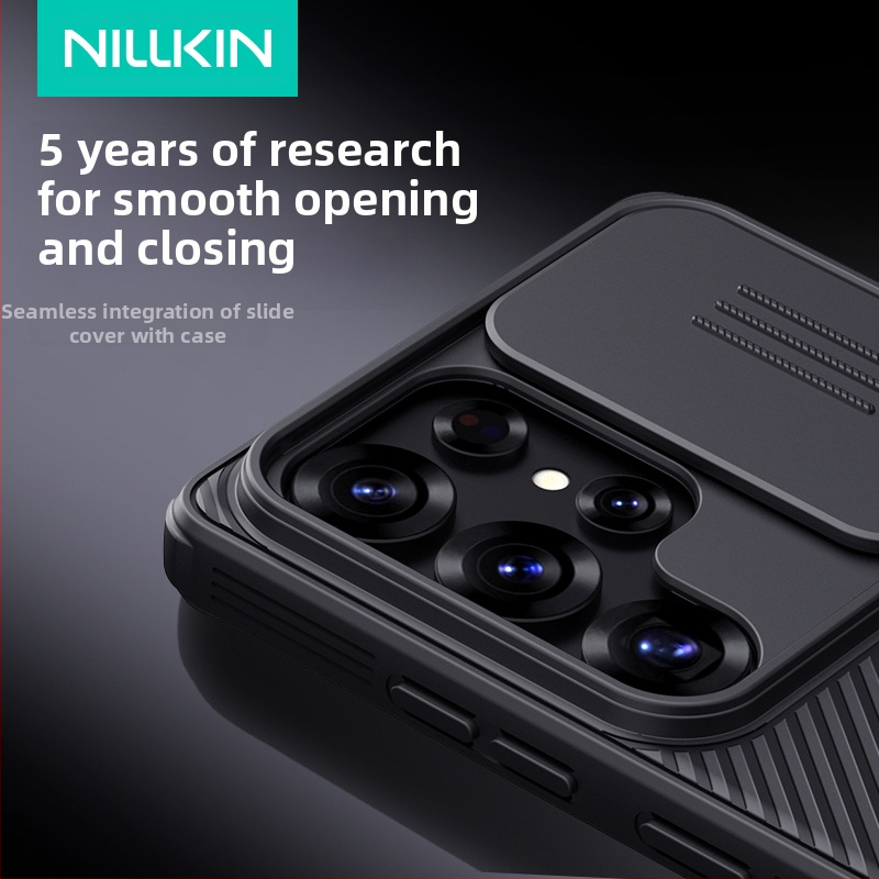 Puzdro Nillkin Nelgin pre Samsung S25Ultra, zrkadlové, s posuvným krytom pre Pro objektív Samsung S25edge, čierne