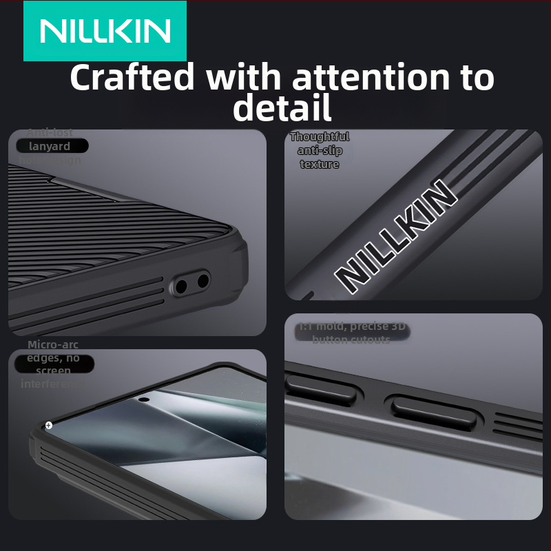 Puzdro Nillkin Nelgin pre Samsung S25Ultra, zrkadlové, s posuvným krytom pre Pro objektív Samsung S25edge, čierne