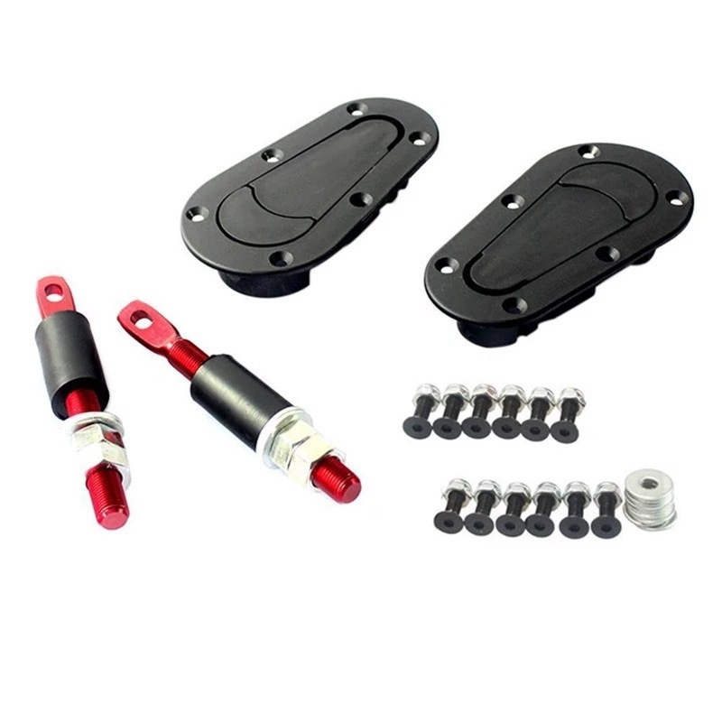 Karštai išparduodamas D1-SPEC lenktyninio automobilio modifikuotas variklio dangtis, variklio dangčio nematoma kapoto spyna, juoda, universali