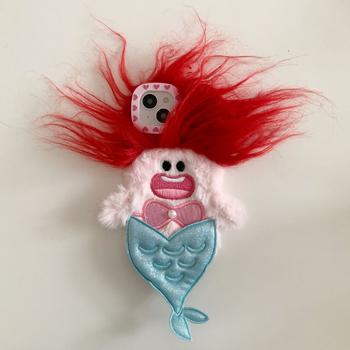 Pliušinis, keistas undinėlės formos telefono dėklas, tinkantis iPhone 17, Apple 16, 14/15 Pro Max, smūgiams atsparus 11 colių