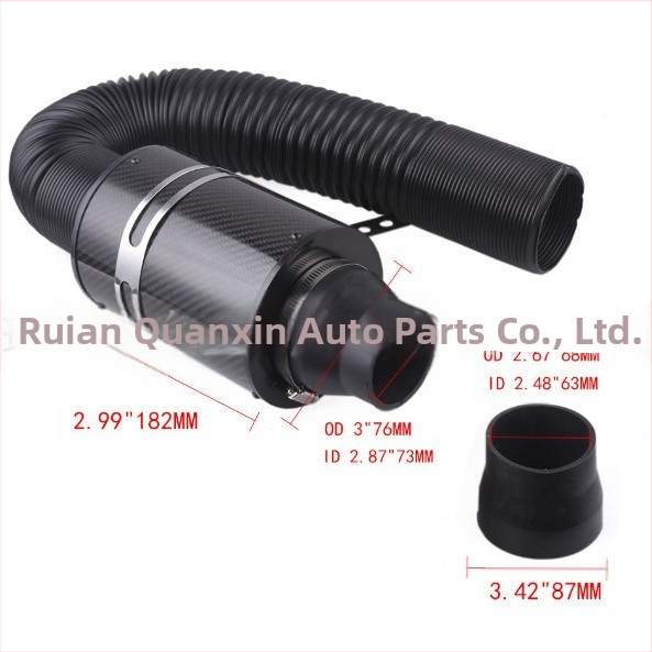 Комплект кутия за всмукване на въздух от истински въглеродни влакна, прибиращ се филтър, всмукателен въздух за кола, модифицирана кутия за въздух от въглеродни влакна, всмукателен въздух с висок поток