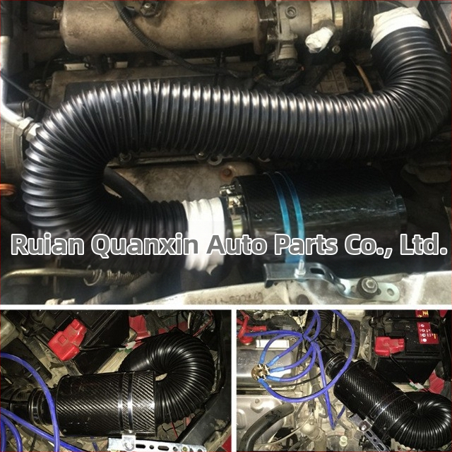 Комплект кутия за всмукване на въздух от истински въглеродни влакна, прибиращ се филтър, всмукателен въздух за кола, модифицирана кутия за въздух от въглеродни влакна, всмукателен въздух с висок поток