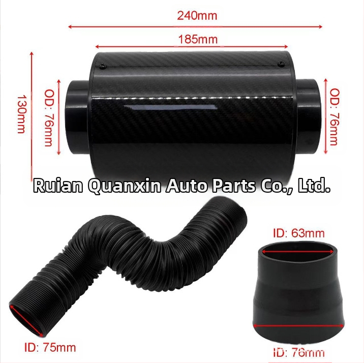 Īsta oglekļa šķiedras gaisa ieplūdes kastes komplekts. Ievelkams filtrs automašīnas gaisa ieplūdei. Modificēta oglekļa šķiedras gaisa kaste ar lielu plūsmas gaisa ieplūdi.