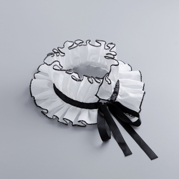 25 Nauja rūmų apykaklė su raukiniais, juodai balta medvilnine kaklo dalimi, su klostuotomis kaklo apsaugos detalėmis, vertikali apykaklė, prancūziškas šalikas, netikras apykaklės išorinis sparnas.