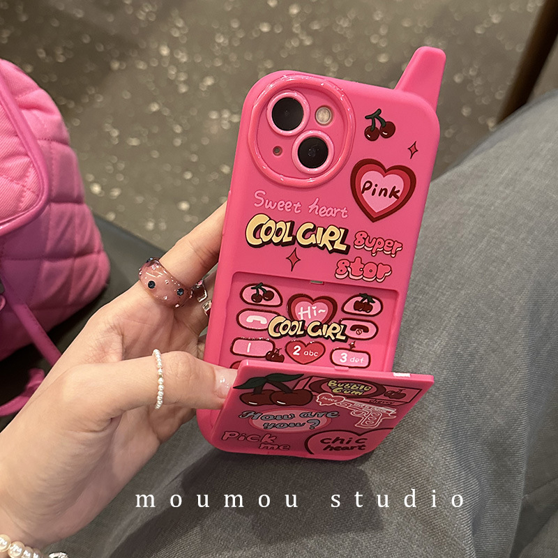 Oglindă mobilă creativă japoneză și coreeană pentru iPhone 15 Apple 16promax, carcasă de telefon mobil 14, nouă 13
