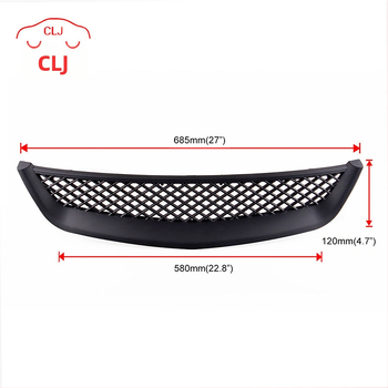 Модифицирани и модифицирани авточасти, подходящи за Honda Civic 01-03, всмукателна решетка за средна мрежа